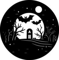 halloween, zwart en wit vector illustratie