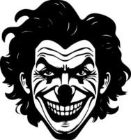 clown, zwart en wit vector illustratie