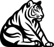 tijger - minimalistische en vlak logo - vector illustratie