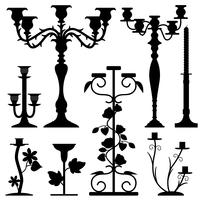 Candlestick Holder Home Interior Old Design. vector