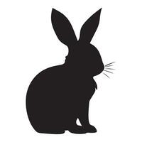 konijn zwart silhouet vector