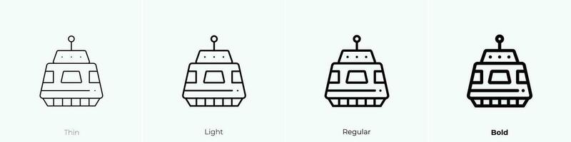 schip icoon. dun, licht, regelmatig en stoutmoedig stijl ontwerp geïsoleerd Aan wit achtergrond vector