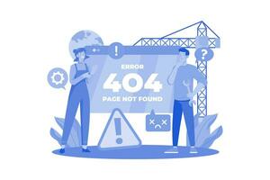 fout 404 illustratie concept Aan een wit achtergrond vector