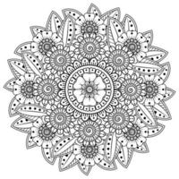 cirkelvormig patroon in de vorm van mandala met bloem voor henna. vector