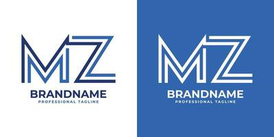 brief mz lijn monogram logo, geschikt voor bedrijf met mz of zm initialen. vector