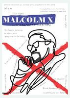 malcolm X wie was een beroemd Afrikaanse Amerikaans held vector