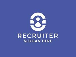volwassen modern recruiter bedrijf logo sjabloon, bewerkbare vector