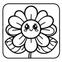 bloem kleurboek vector