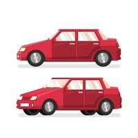 rood klassiek sedan - gedetailleerd vector illustratie