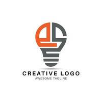 es brief lamp vorm creatief logo ontwerp icoon vector