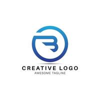 ob brief ronde vorm creatief logo ontwerp icoon vector