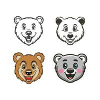 gelukkig glimlach beer hoofd verzameling vector