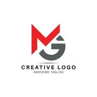 mg brief creatief logo ontwerp icoon vector