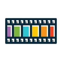 film strip vector dik lijn gevulde donker kleuren