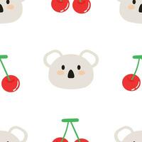 schattig koala tekenfilm naadloos patroon. schattig dier behang illustraties voor geschenk omhulsel papier vector