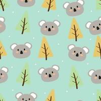 naadloos patroon met schattig tekenfilm koala's, Aan kleding stof, textiel, geschenk omhulsel papier. kleurrijk vector voor kinderen, vlak stijl