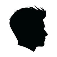 vervagen kapsel silhouet clip art, mannen haar- besnoeiing vector, modieus elegant mannetje kapsel silhouet vector