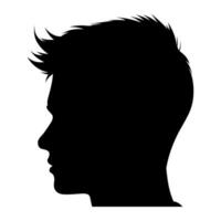 bemanning besnoeiing haar- silhouet geïsoleerd Aan een wit achtergrond, mannen haar- besnoeiing vector, bemanning kapsel vector