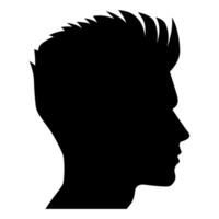 bemanning besnoeiing haar- silhouet geïsoleerd Aan een wit achtergrond, mannen haar- besnoeiing vector, bemanning kapsel vector