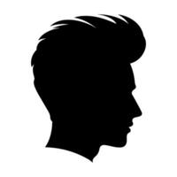 pompadour kapsel silhouet clip art, mannen haar- besnoeiing vector, modieus elegant mannetje kapsel silhouet vector