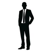 een zakenman vector silhouet, een Mens vector geïsoleerd Aan een wit achtergrond, een zakelijke persoon zwart vector