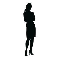 een bedrijf vrouw vector silhouet, een meisje vector geïsoleerd Aan een wit achtergrond, zakelijke persoon zwart vector