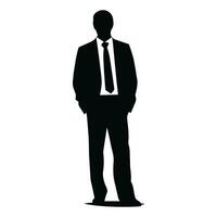 een zakenman vector silhouet, een Mens vector geïsoleerd Aan een wit achtergrond, een zakelijke persoon zwart vector