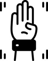 solide icoon voor vingers vector