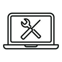 onderhoud laptop fout icoon schets vector. apparaatje gegevens vector