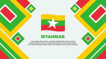 Myanmar vlag abstract achtergrond ontwerp sjabloon. Myanmar onafhankelijkheid dag banier behang vector illustratie. Myanmar tekenfilm