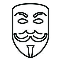 anoniem masker icoon schets vector. avatar gezicht vector