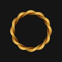 gedraaid gouden ring. logo icoon, merk identiteit, bedrijf embleem. vector ontwerp.