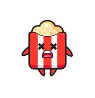 het dode popcorn-mascotte-personage vector