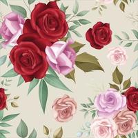 elegant bloemen naadloos patroon met romantische rozen vector