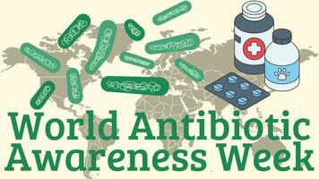 wereld antibiotica bewustzijn week vector