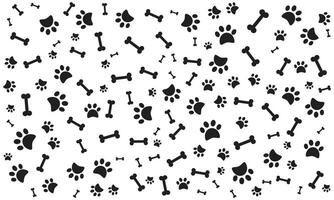 hond poot en bot naadloos vector patroon achtergrond illustratie