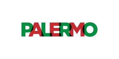 Palermo in de italia embleem. de ontwerp Kenmerken een meetkundig stijl, vector illustratie met stoutmoedig typografie in een modern lettertype. de grafisch leuze belettering.