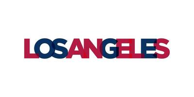los engelen, Californië, Verenigde Staten van Amerika typografie leuze ontwerp. Amerika logo met grafisch stad belettering voor afdrukken en web. vector