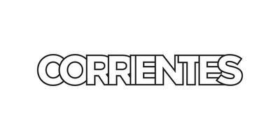 corrientes in de Argentinië embleem. de ontwerp Kenmerken een meetkundig stijl, vector illustratie met stoutmoedig typografie in een modern lettertype. de grafisch leuze belettering.