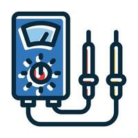 voltmeter vector dik lijn gevulde donker kleuren