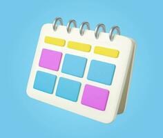 3d bureaublad kalender. school- en kantoor benodigdheden. 3d vector icoon