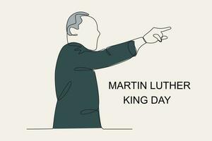 gekleurde illustratie van de held Martin Luther koning vector