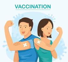mensen die gevaccineerd zijn. vaccinatie concept. vector illustratie