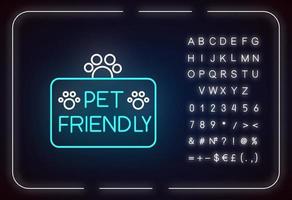 huisdiervriendelijk territorium neonlichtpictogram vector