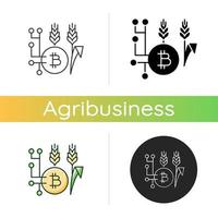 blockchain-technologie in de landbouw icon vector