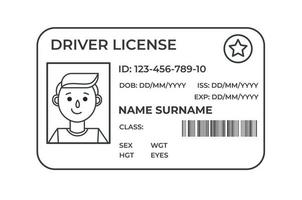 rijbewijs. een plastic identiteitskaart. vector overzicht