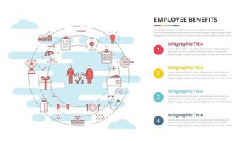 werknemersvoordelenconcept voor infographic sjabloonbanner vector