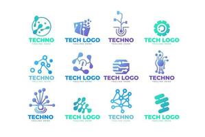 technologie logo collectie illustratie ontwerp vector