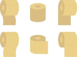 reeks van sanitair toilet papier pictogrammen. vector badkamer illustratie. hygiëne schoon symbool voor wc.