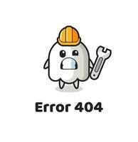 error 404 met de schattige spookmascotte vector